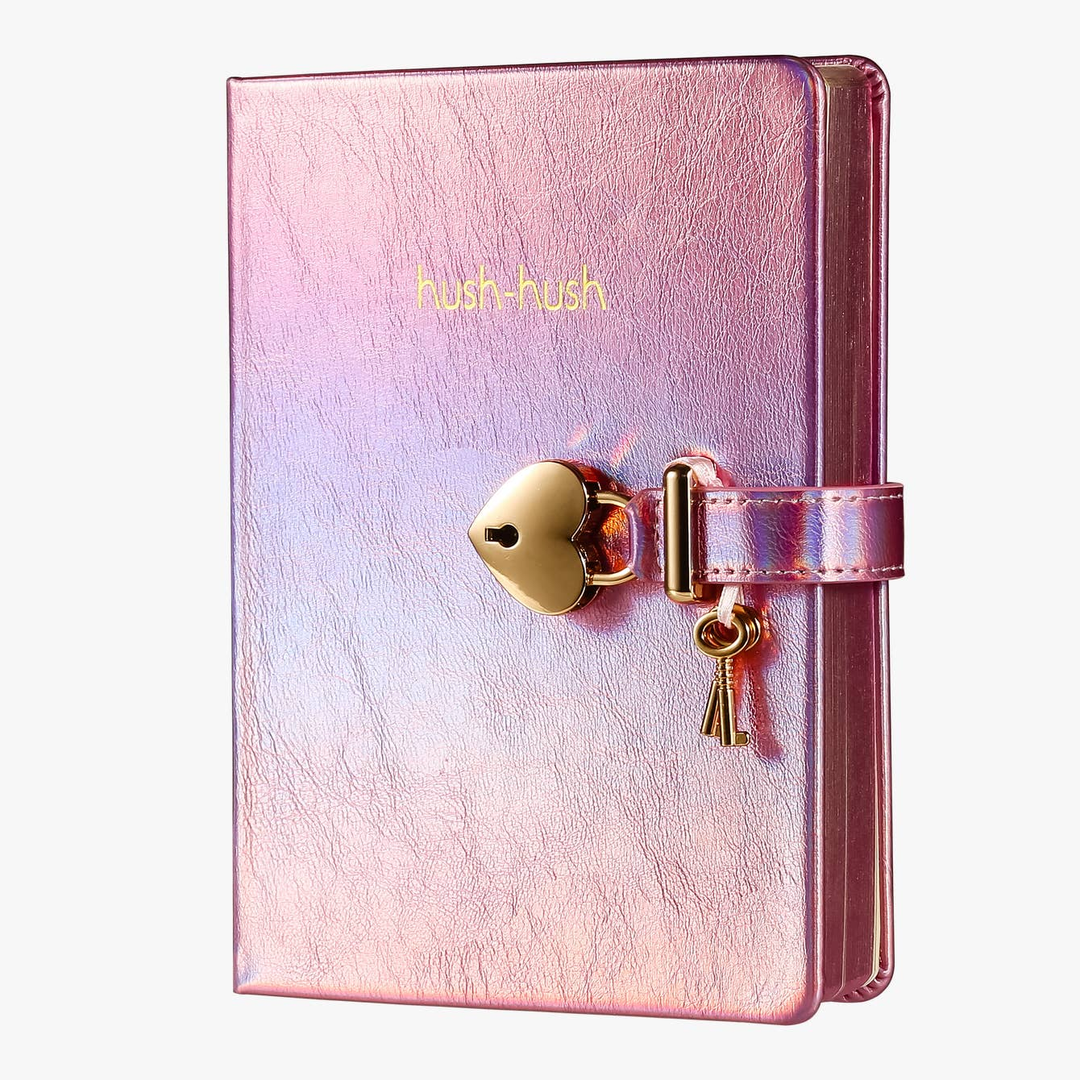 Victoria's Journals - Heart Lock Journal for Girls with 2 Keys (Metallic Lilac) - Victoria's Toy Station