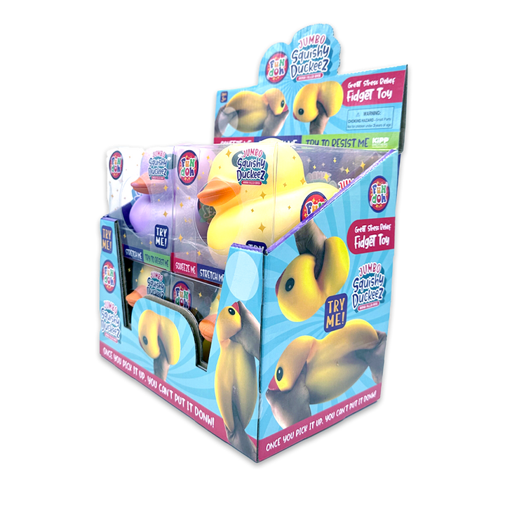 Novelty Brands - Fun Doh Jumbo Squishy & Squeeze Ducks- 4/Pack