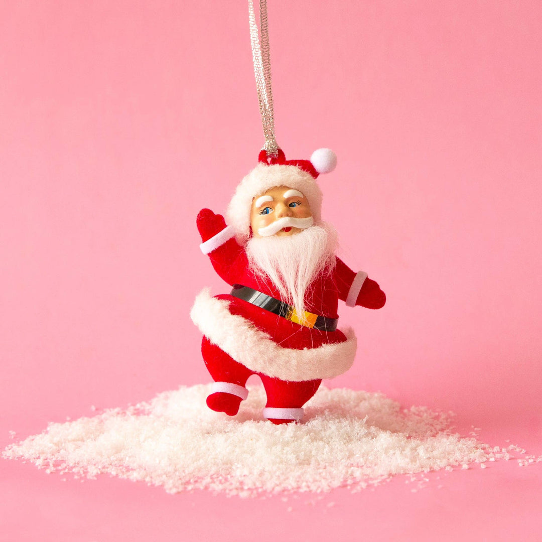 Sunshine Studios - Retro Dancing Christmas Santa Ornament | Red - Victoria's Toy Station