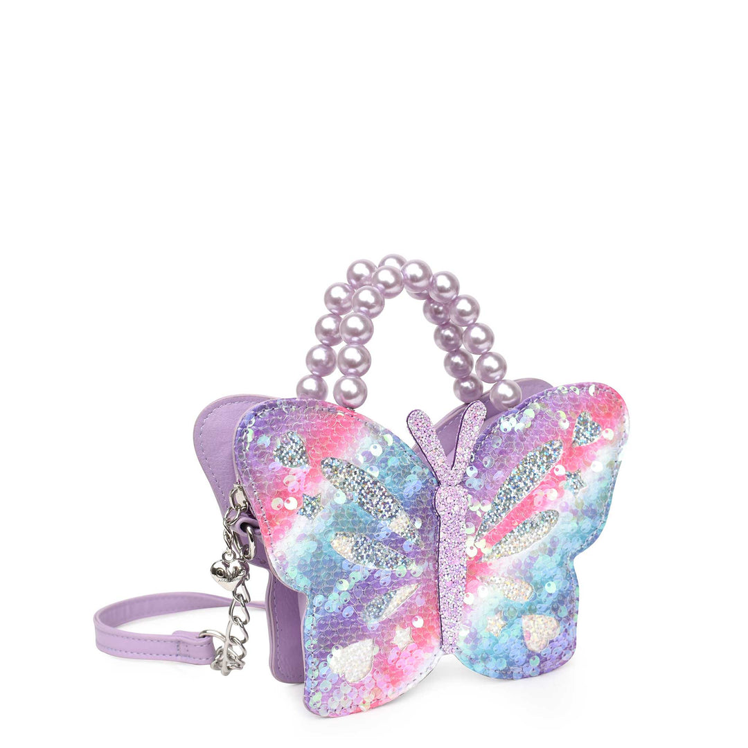 Sequins Butterfly Pearl Handle Crossbody Bag - Victoria's Toy Station