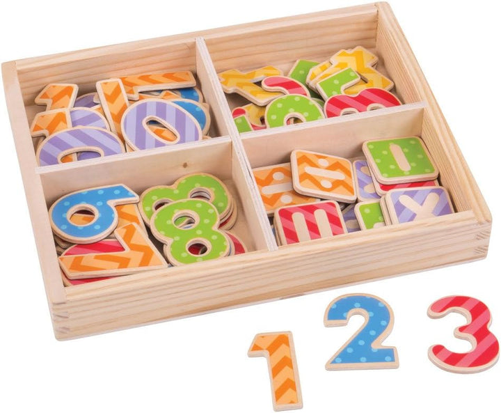 Wooden Magnetic Numbers and Symbols