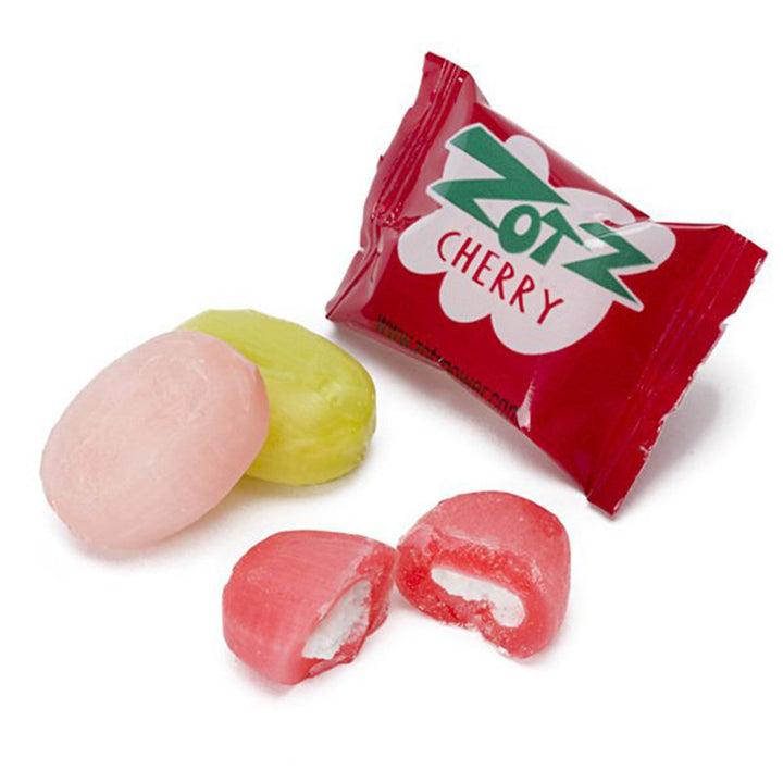 Zotz Fizzy Old Fashioned Hard Candy Assorted Fruit Flavored, Cherry, Apple, Watermelon Individually Wrapped