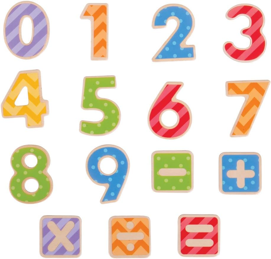 Wooden Magnetic Numbers and Symbols