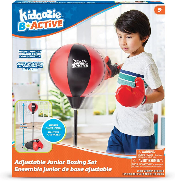 Adjustable Junior Boxing Set with Boxing Gloves, Stand