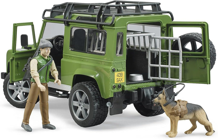 Land Rover Defender w/Forester and Dog