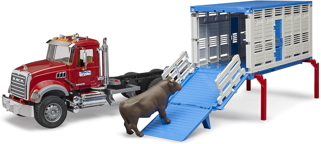 Mack Granite Cattle Transportation Truck with 1 Cattle - Victoria's Toy Station