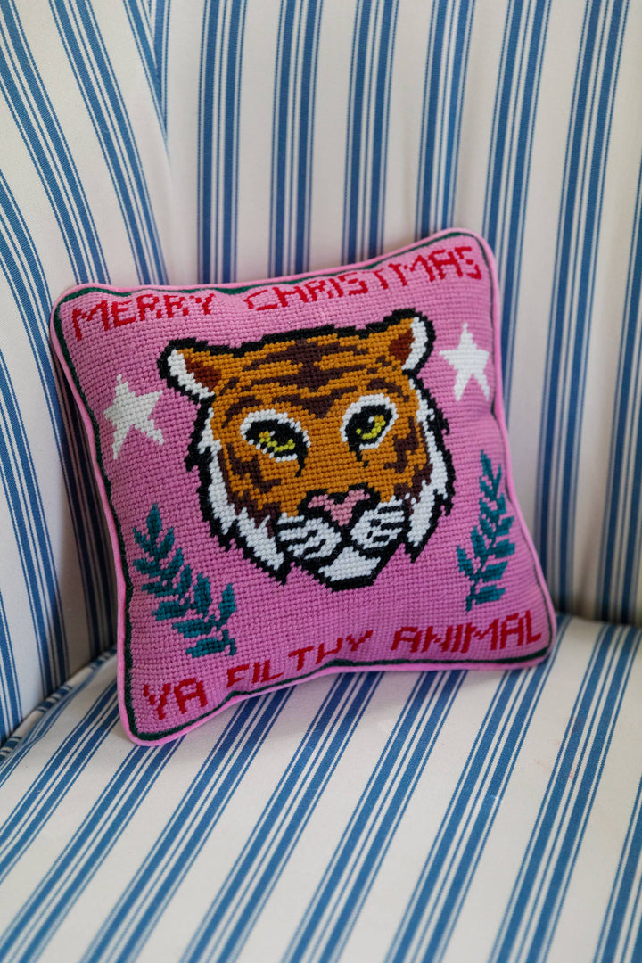 Furbish Studio - Filthy Animal Needlepoint Pillow