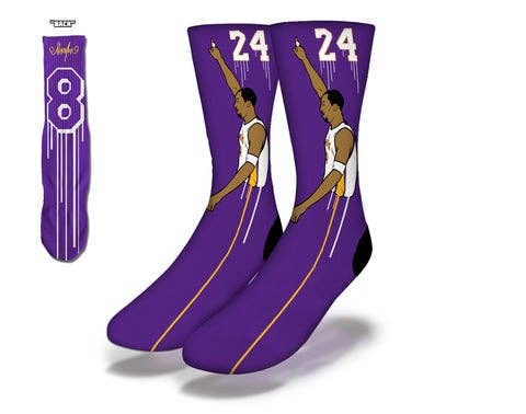 BLACK MAMBA OUT Fun Basketball Socks (Purple) - Victoria's Toy Station