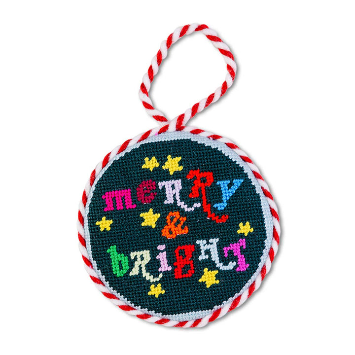 Merry & Bright-Needlepoint Ornament - Victoria's Toy Station