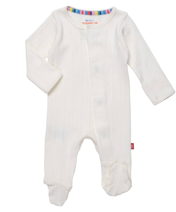 Love Lines Pointelle Footie Tofu Convertible Mitten Cuff Coverall
