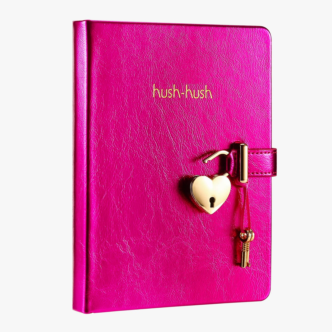 Victoria's Journals - Heart Lock Journal for Girls with 2 Keys (Metallic Magenta) - Victoria's Toy Station