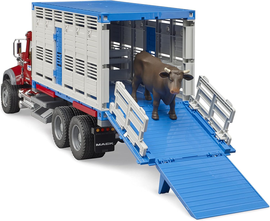 Mack Granite Cattle Transportation Truck with 1 Cattle - Victoria's Toy Station