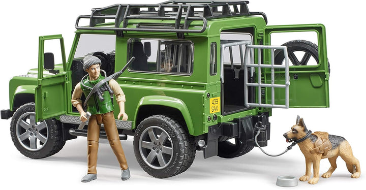 Land Rover Defender w/Forester and Dog