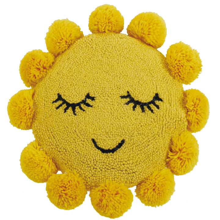 Sunshine Hook Pillow With Pom Poms - Victoria's Toy Station