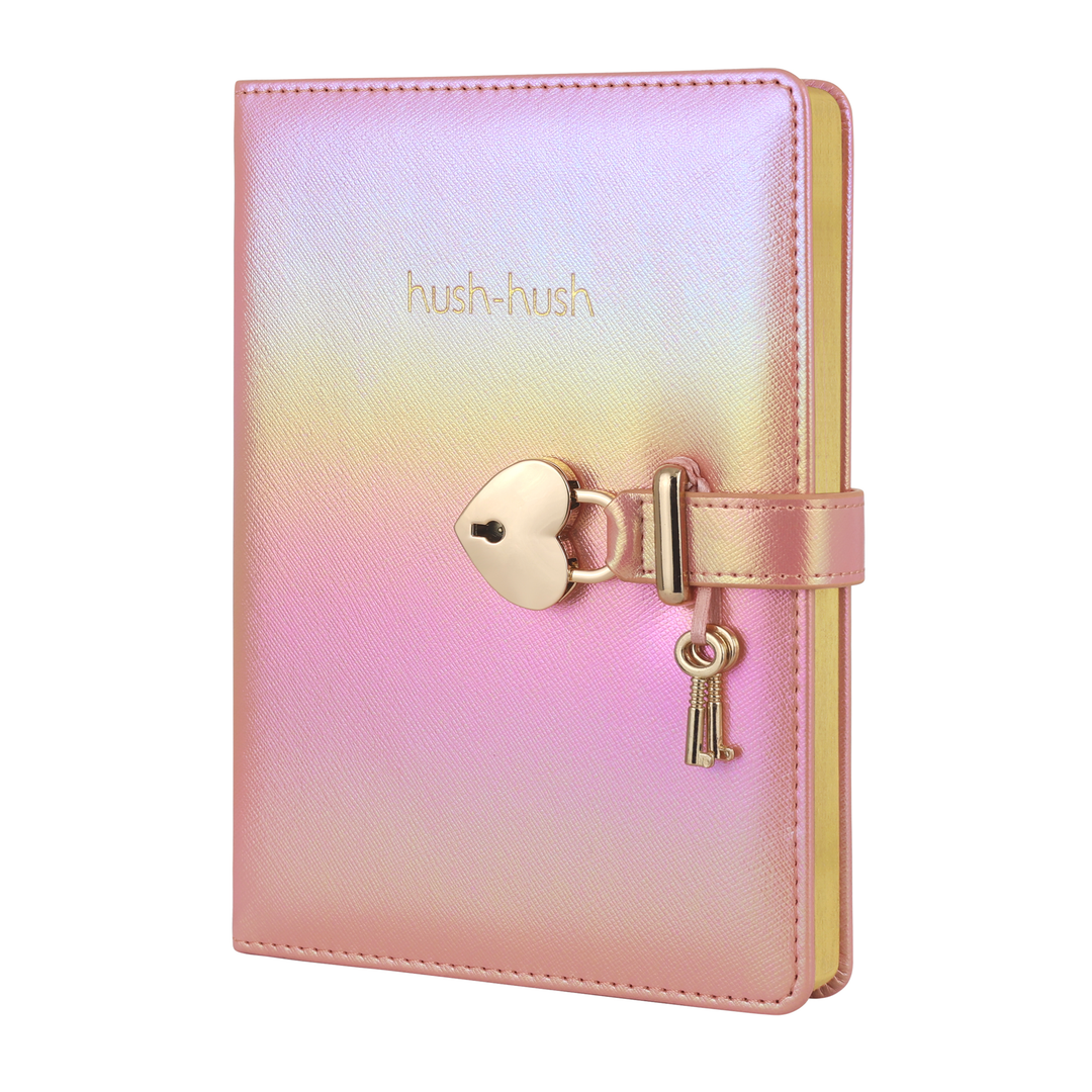 Victoria's Journals - Heart Lock Diary for Girls with Key (Iridescent Pink) - Victoria's Toy Station