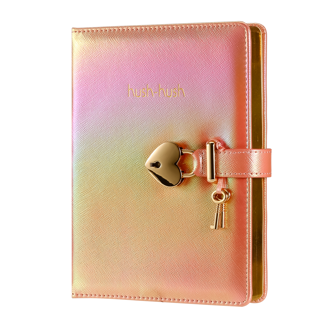 Victoria's Journals - Heart Lock Diary for Girls with Key (Iridescent Pink) - Victoria's Toy Station