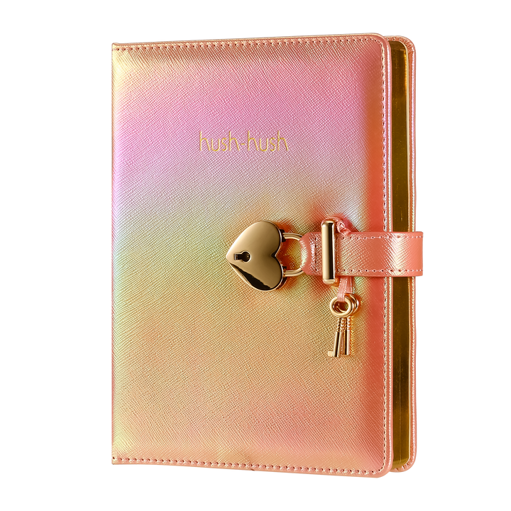 Victoria's Journals - Heart Lock Diary for Girls with Key (Iridescent Pink) - Victoria's Toy Station