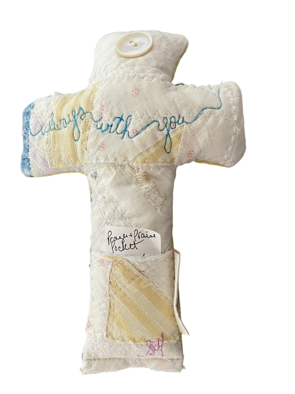 Quilted Prayer Weighted Cross - Prayer Cross - Comfort Cross - Victoria's Toy Station