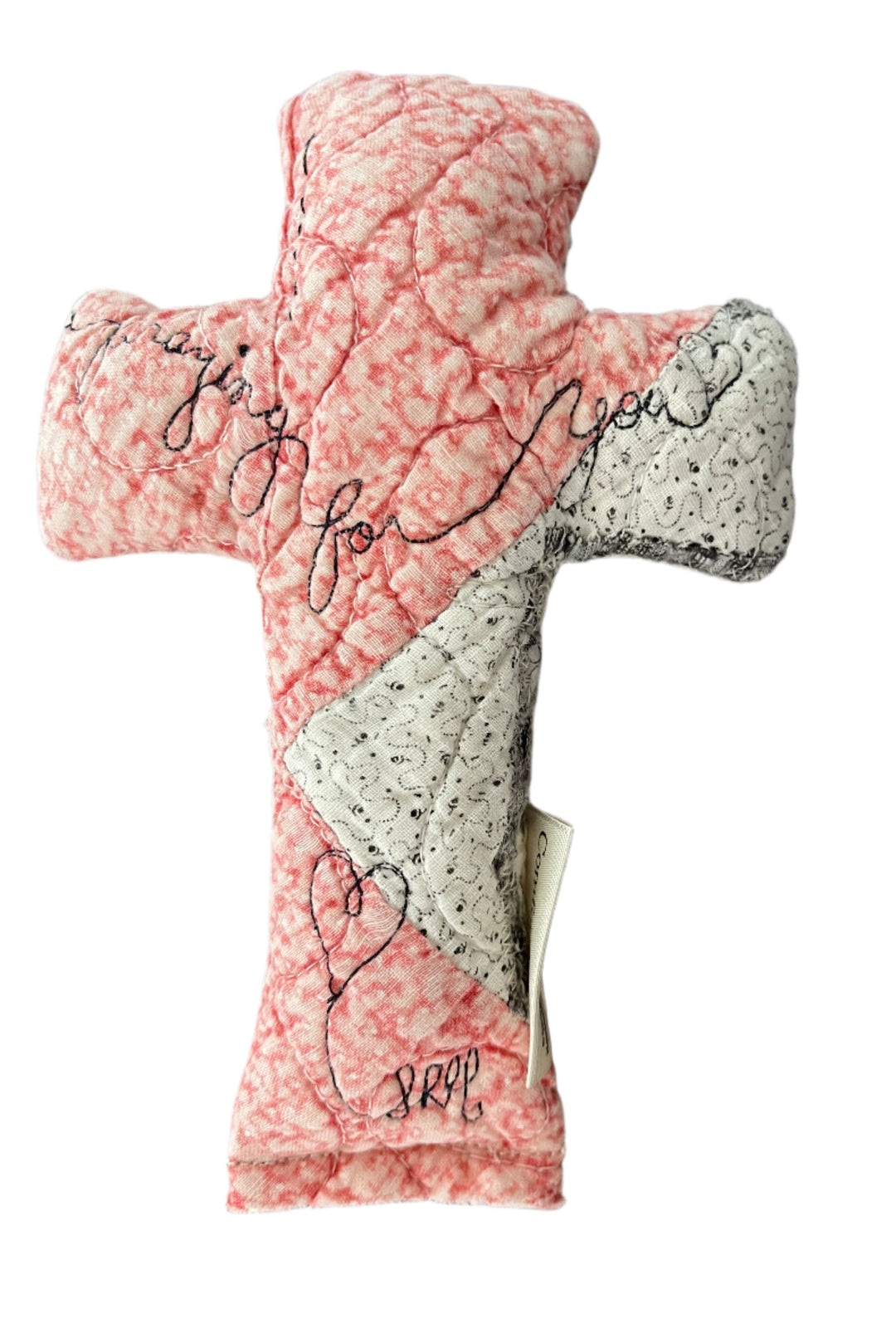 Quilted Prayer Weighted Cross - Prayer Cross - Comfort Cross - Victoria's Toy Station