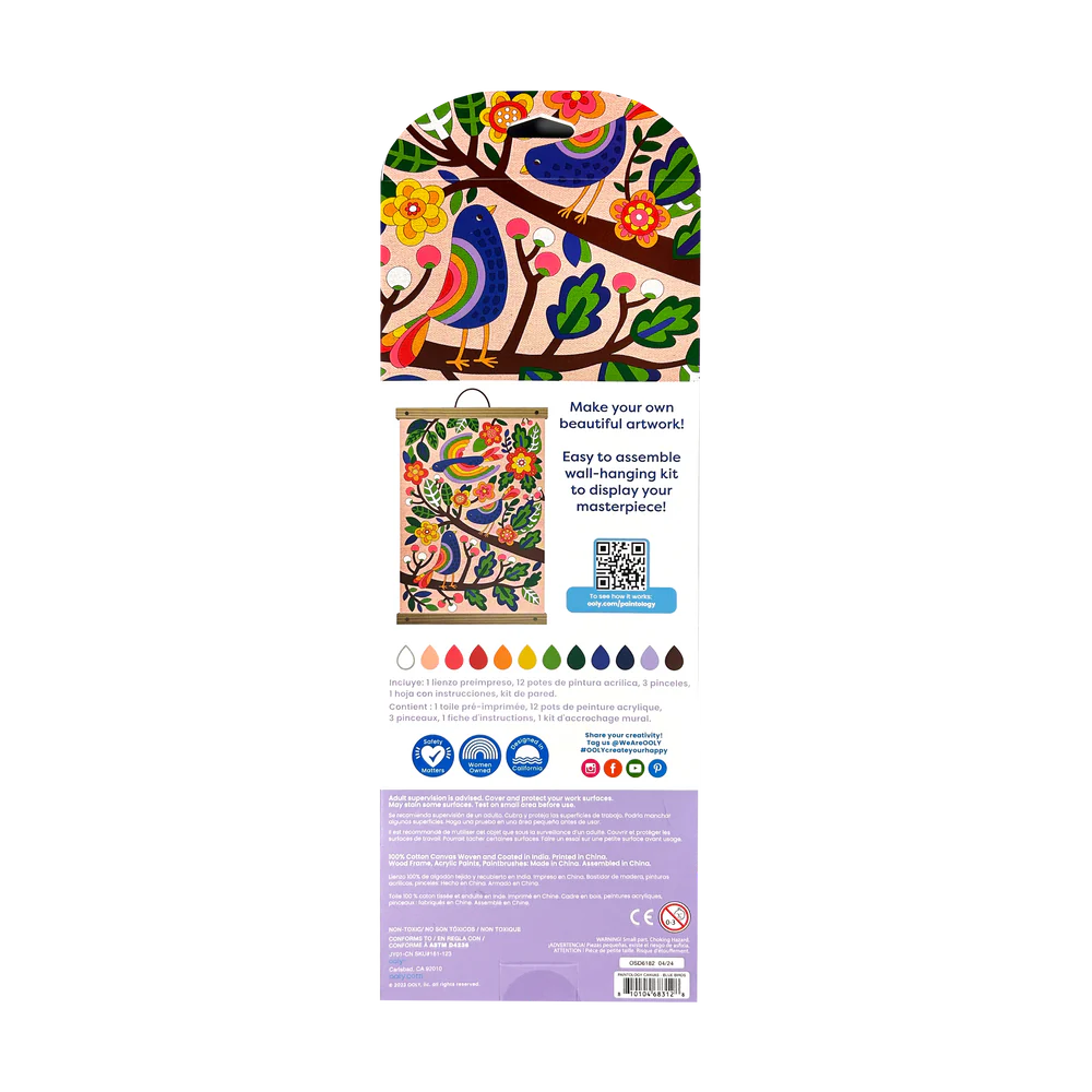 Paintology Paint-By-Number Canvas Kit - Blue Birds