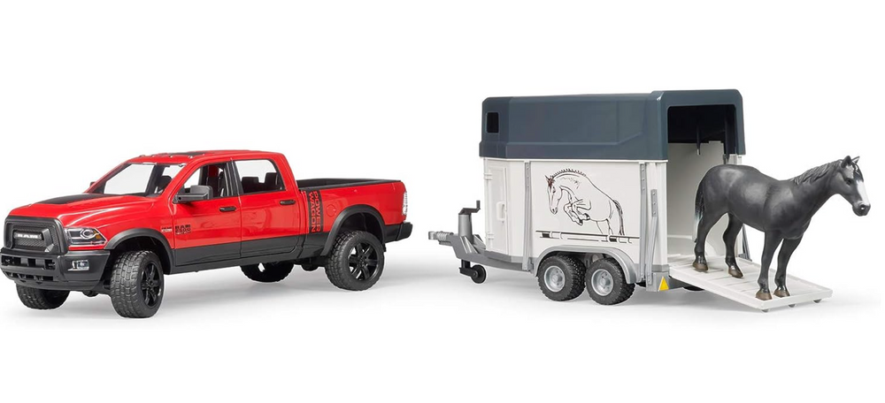 Ram 2500 Power Pick up w Horse Trailer & Horse - Victoria's Toy Station