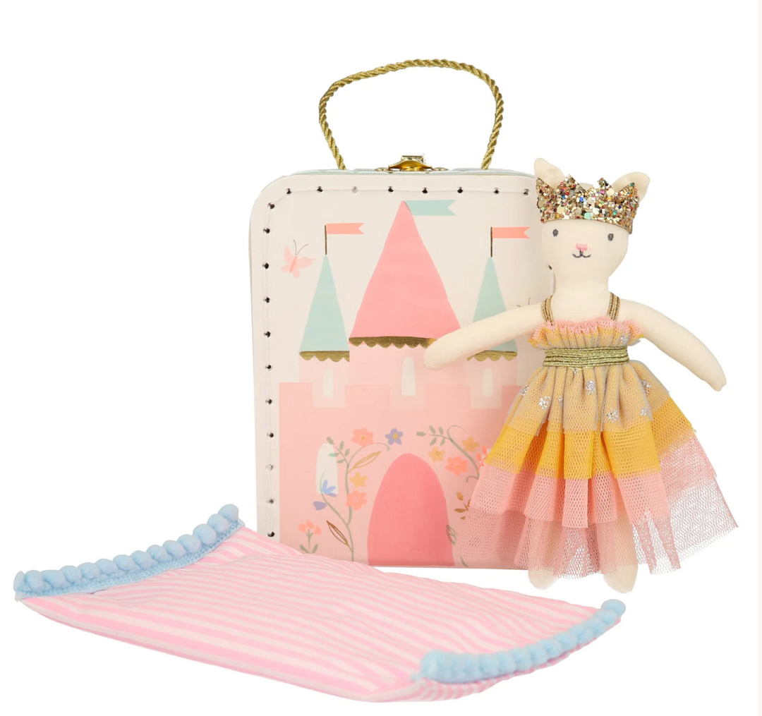 Castle & Princess Cat Mini Suitcase Doll
