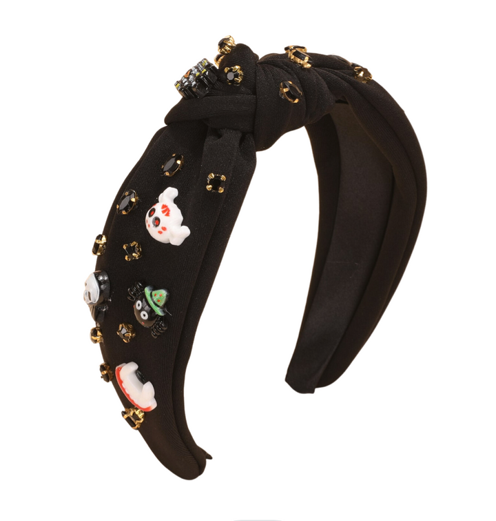 Halloween Pumpkin, Jeweled, Knotted Headband - Victoria's Toy Station