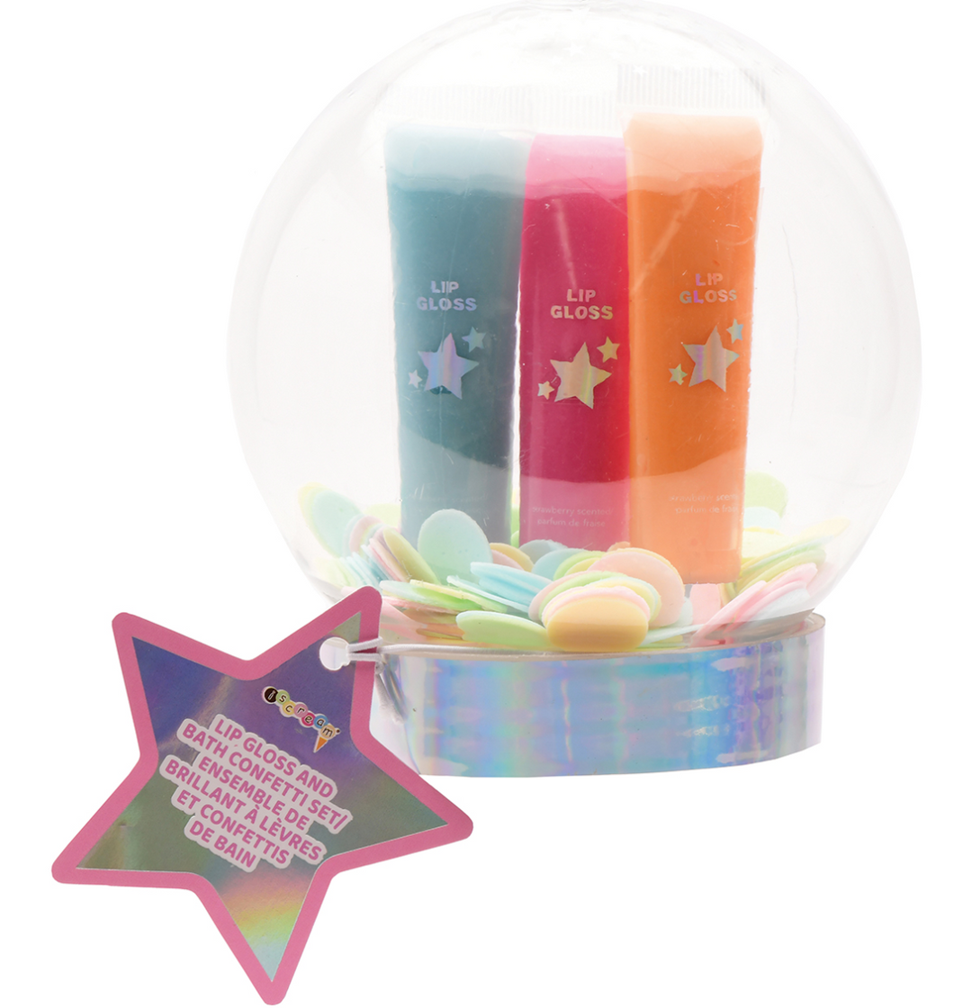 Winter Wonderland Lip Gloss & Bath Confetti Set