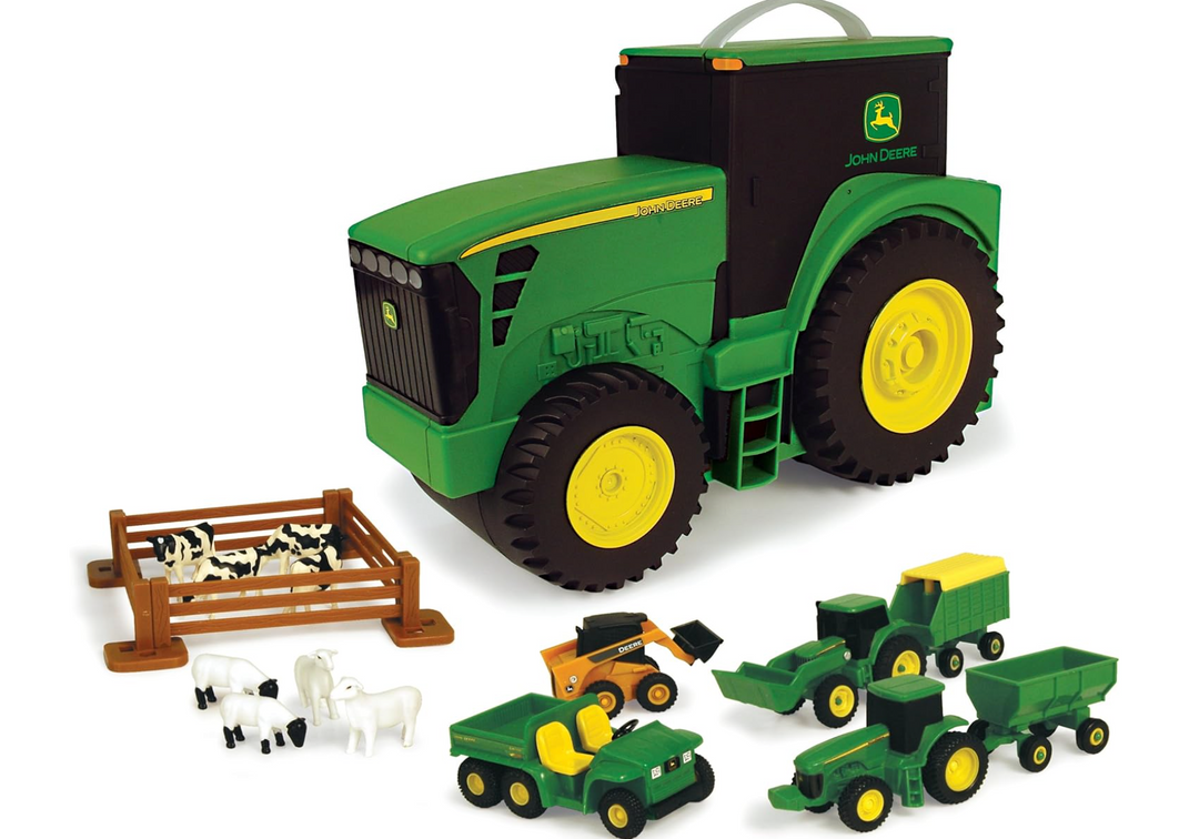John Deere Carrying Case Tractor-Shaped Carrying Case Farm Toys