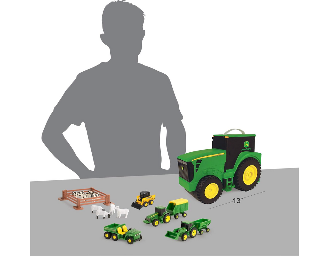 John Deere Carrying Case Tractor-Shaped Carrying Case Farm Toys
