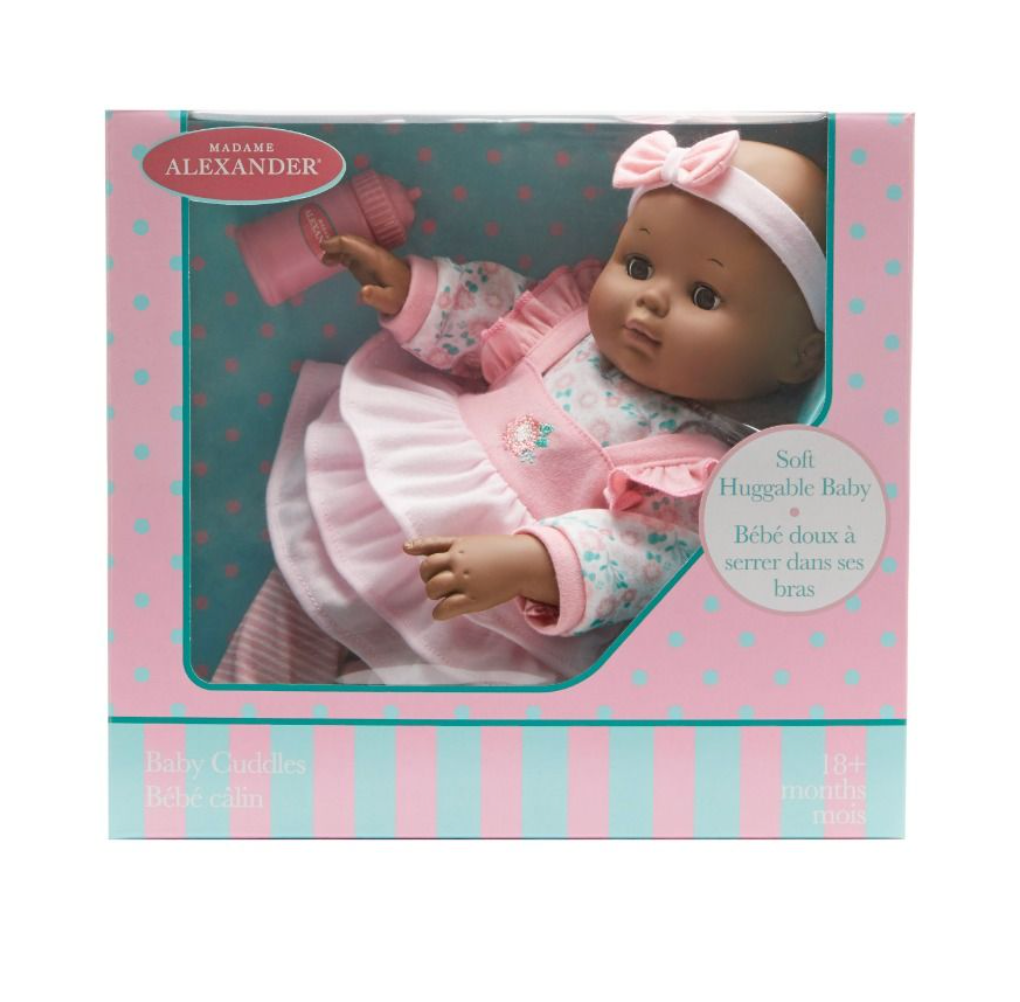 Baby Cuddles Pink Floral Dark Skin - Victoria's Toy Station