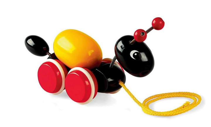 Brio Pull Along Ant Wood Toy with Moving Egg