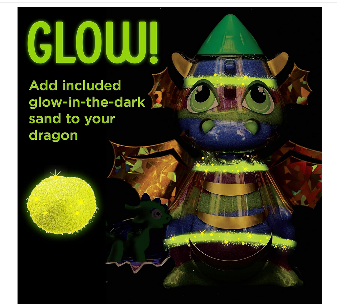 GLOW Sand Art Kit for Kids: Dragon