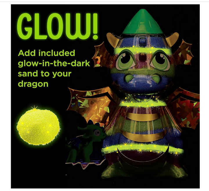 GLOW Sand Art Kit for Kids: Dragon