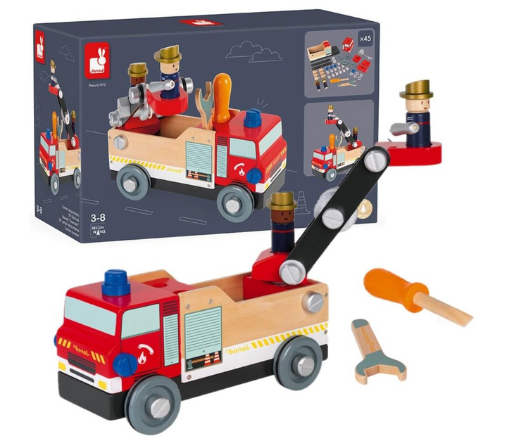 Brico'kids Wooden Fire Truck - Construction Set