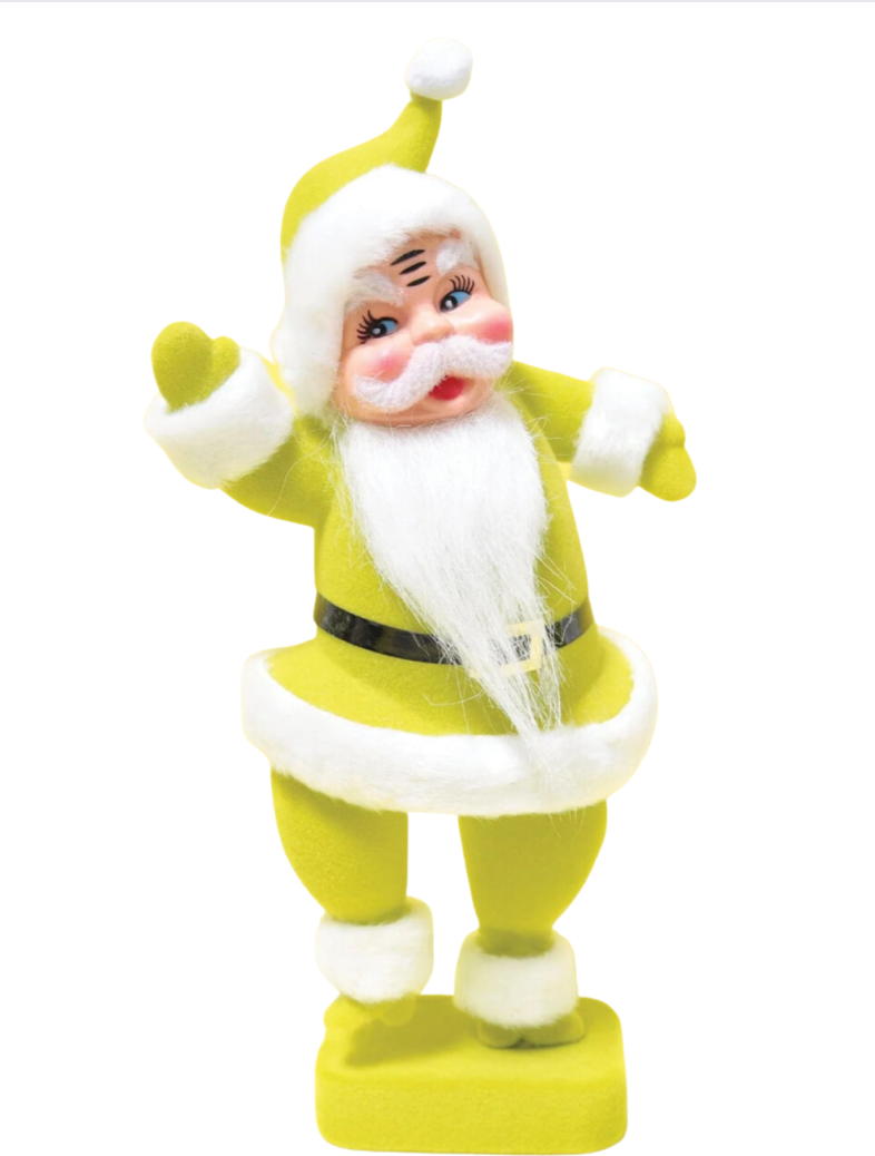 retro flocked Santa 14.5" - Victoria's Toy Station