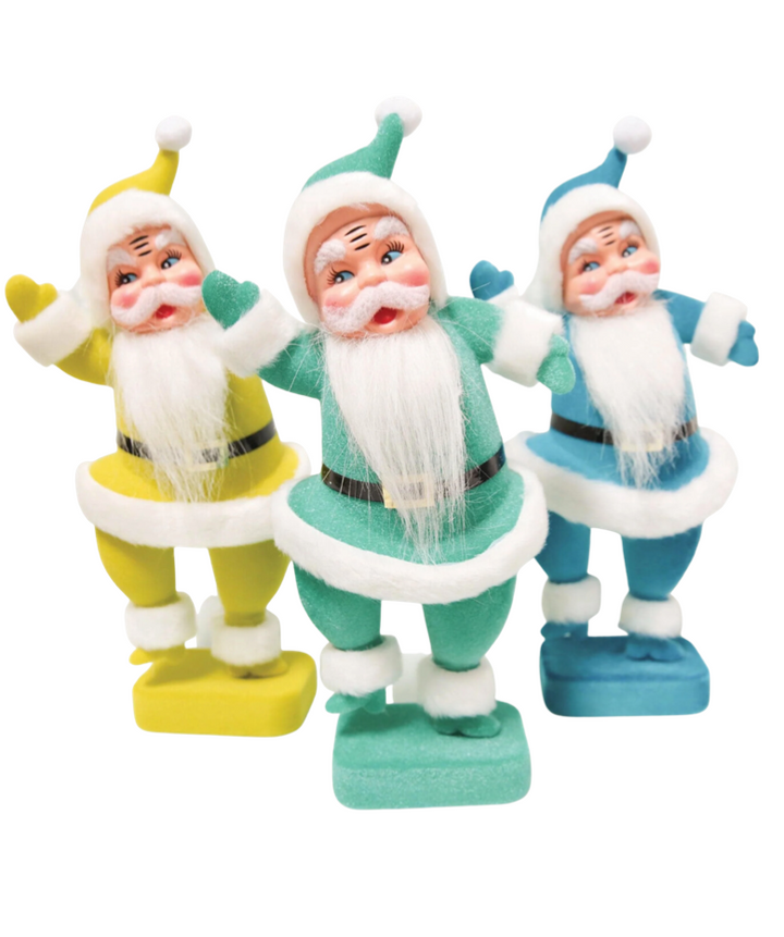 retro flocked Santa 14.5" - Victoria's Toy Station