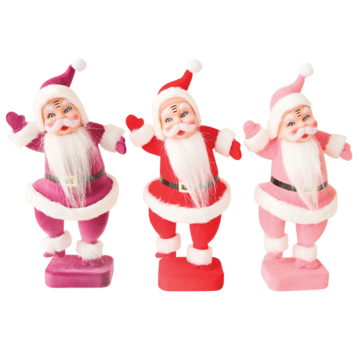 retro flocked Santa 14.5" - Victoria's Toy Station