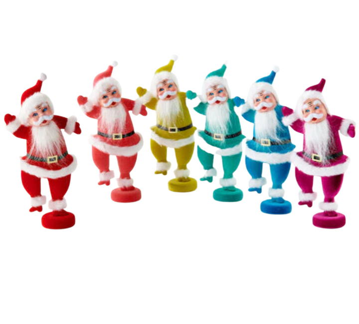 retro flocked Santa 14.5" - Victoria's Toy Station