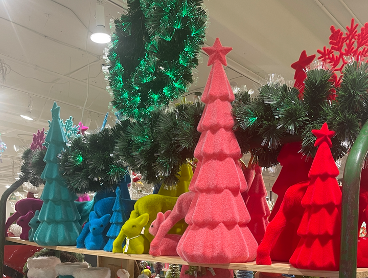 RAINBOW FLOCKED CHRISTMAS TREE WITH STAR - Victoria's Toy Station