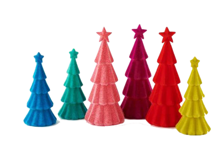 RAINBOW FLOCKED CHRISTMAS TREE WITH STAR - Victoria's Toy Station