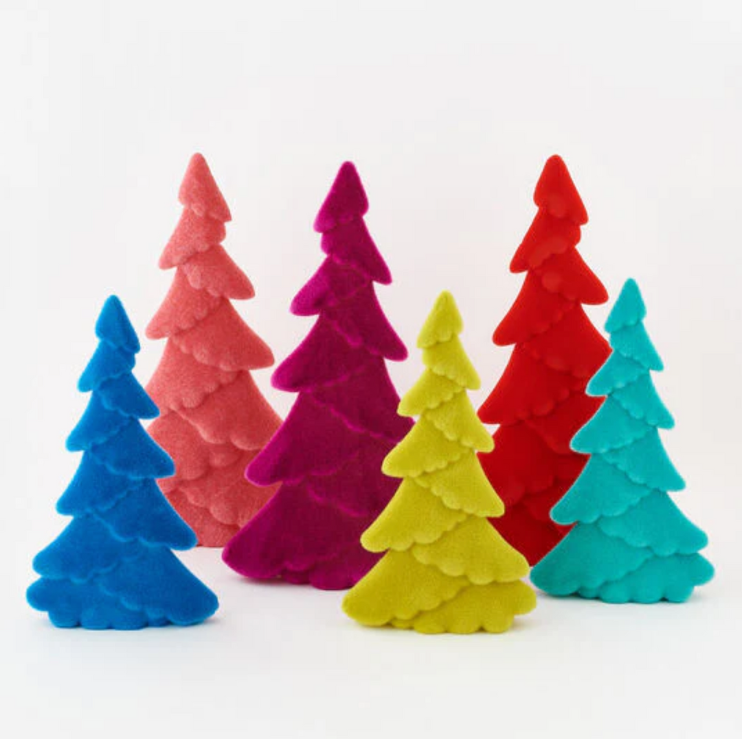 Colorful Large Flocked Trees - Victoria's Toy Station