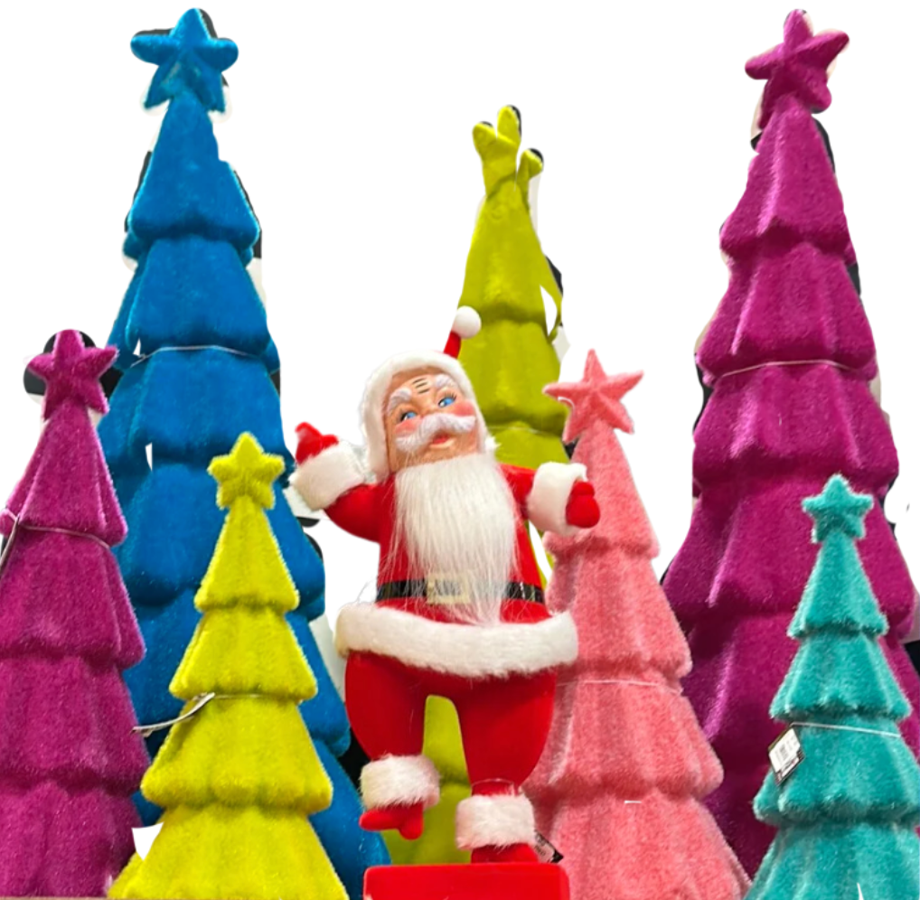 RAINBOW FLOCKED CHRISTMAS TREE WITH STAR - Victoria's Toy Station