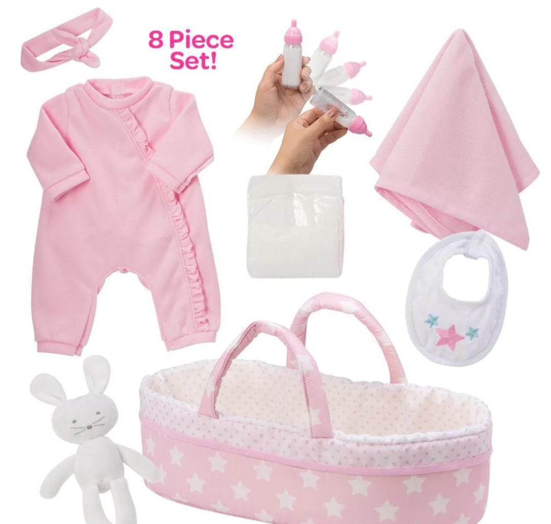 Adoption Baby Doll Accessories & Bunny Toy Set - It's a Girl!