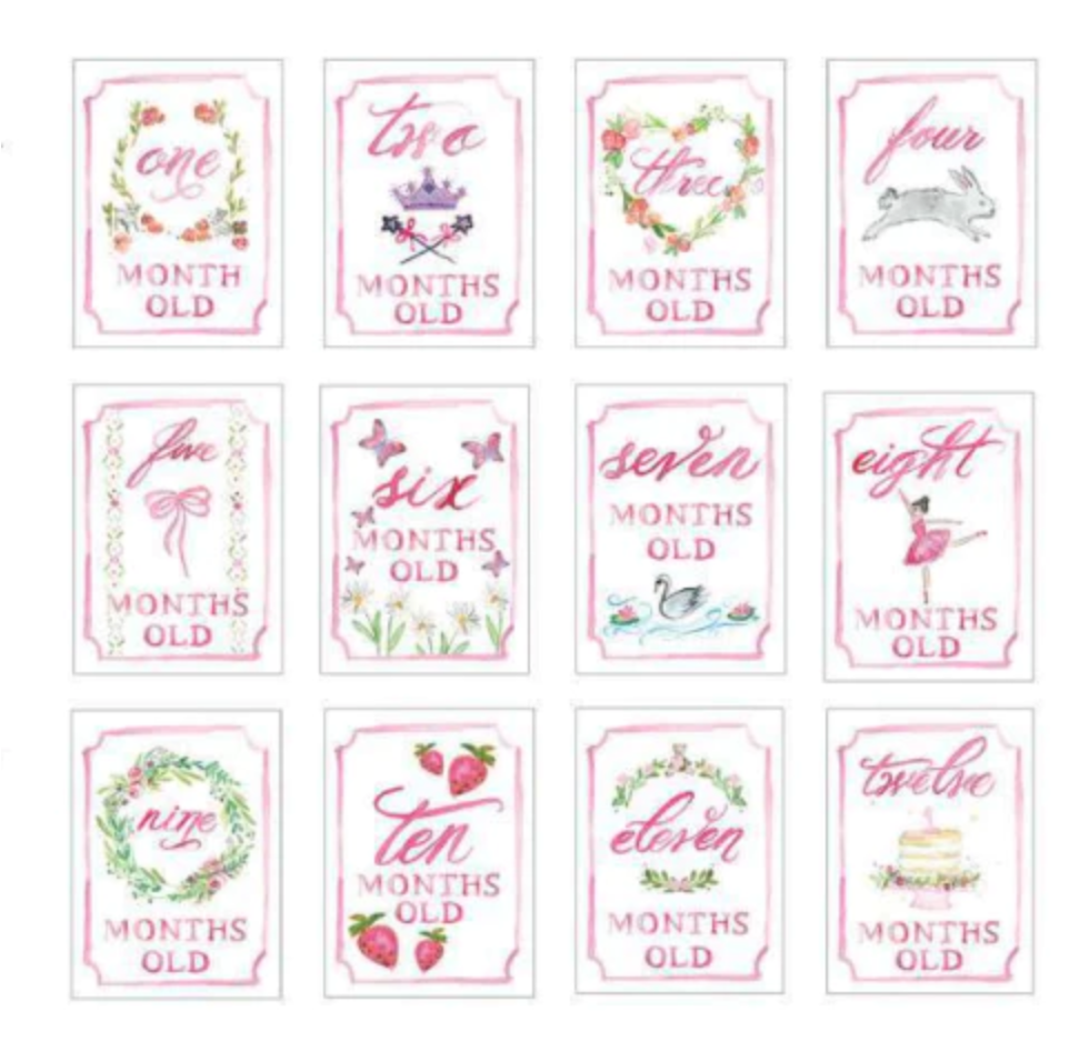 PINK MONTH BY MONTH CARDS