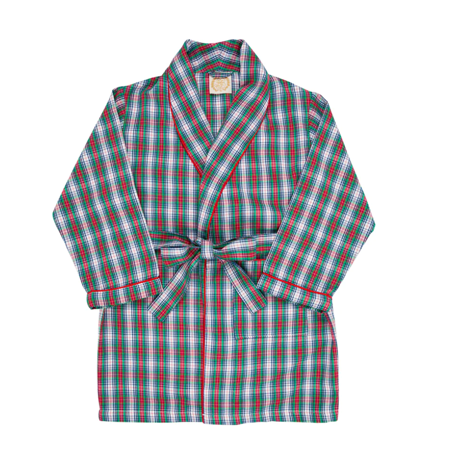 Blaylock Bath Robe - Prestonwood Plaid w/ Richmond Red - Boys - Victoria's Toy Station