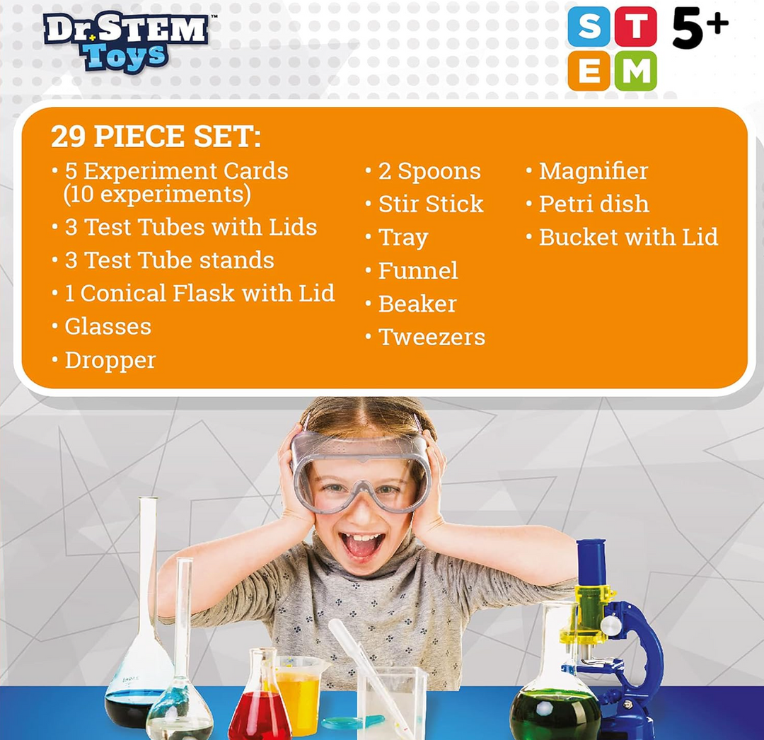 Dr. STEM Toys Kids First Chemistry Set Science Kit 28 Pieces