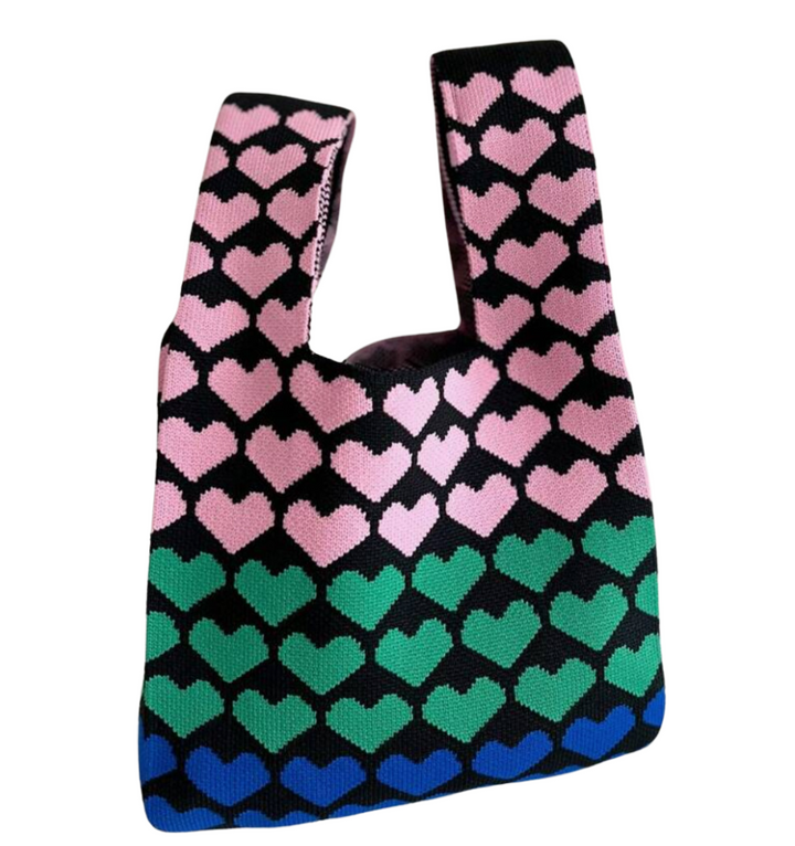 Knitted Bag With Heart Design