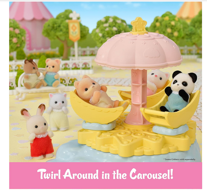 Calico Critters Baby Star Carousel, Dollhouse Playset with Collectible Doll Figure - Victoria's Toy Station