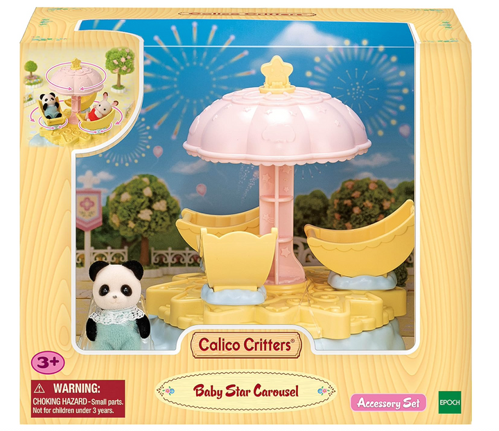 Calico Critters Baby Star Carousel, Dollhouse Playset with Collectible Doll Figure